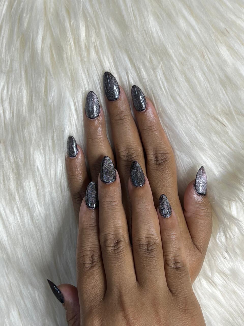 Pink floral handmade press-on nails